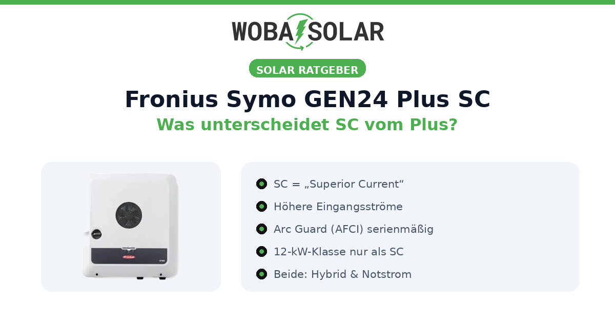 Fronius Symo GEN24 Plus SC vs. Plus: Unterschiede