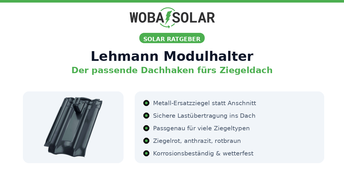 Lehmann Modulhalter: passender Dachhaken fürs Dach