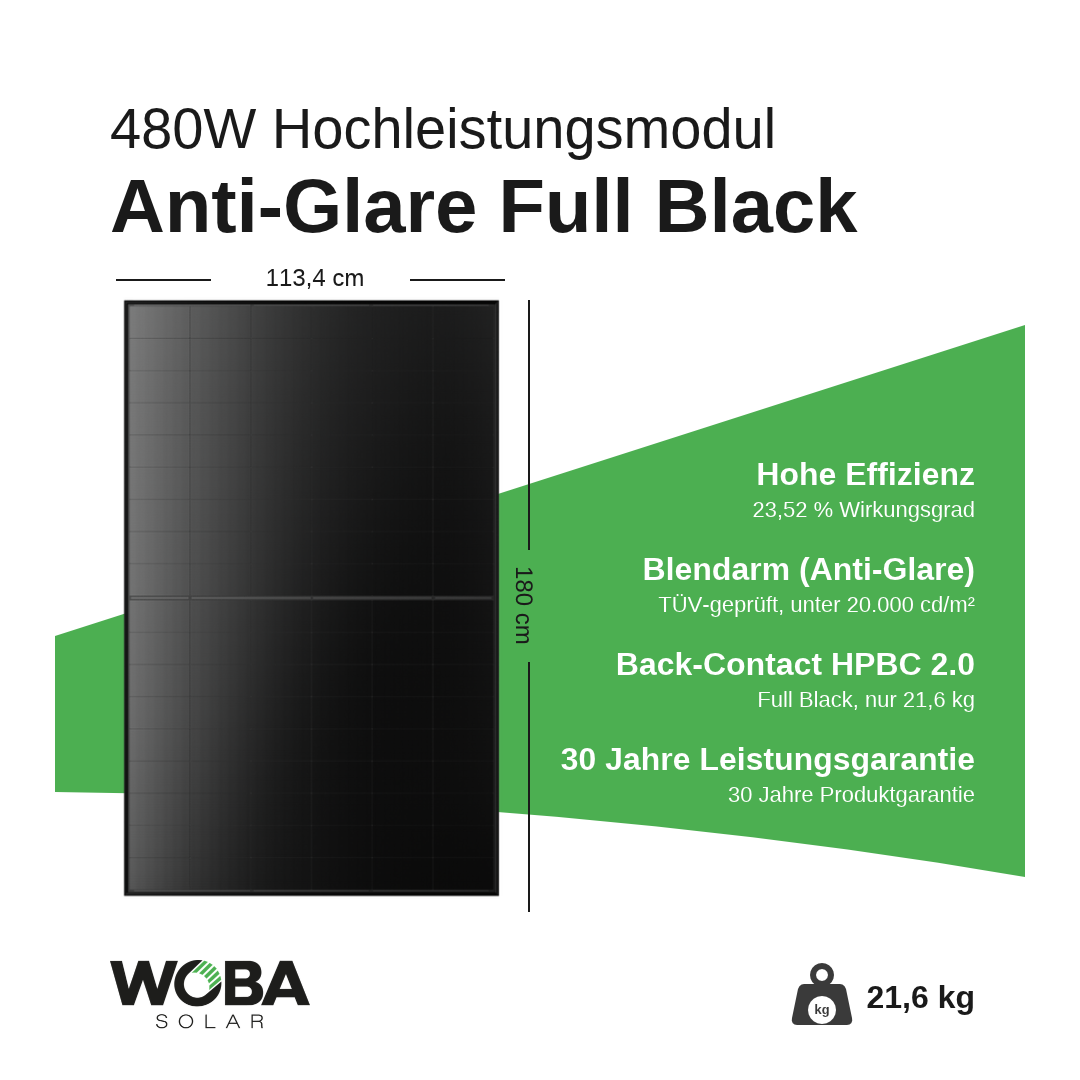 LONGi EcoLife Anti-Glare LR7-54HVB-480M 480W – Highlights