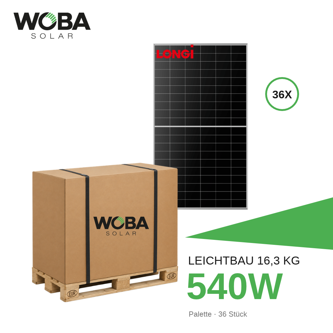LONGi Hi-MO X10 Light Design LR7-60HVHL-540M 540W – Palette 36 Stück