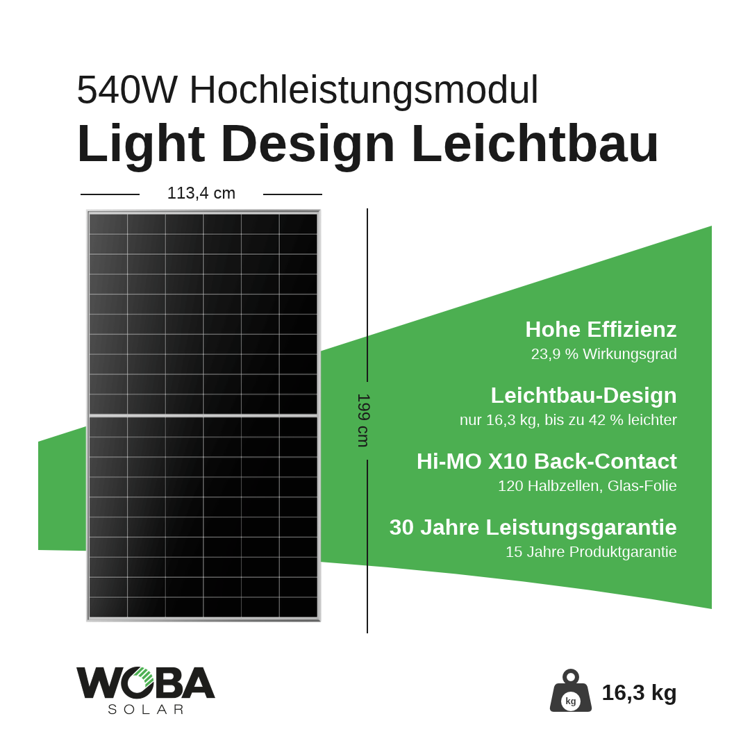 LONGi Hi-MO X10 Light Design LR7-60HVHL-540M 540W – Highlights