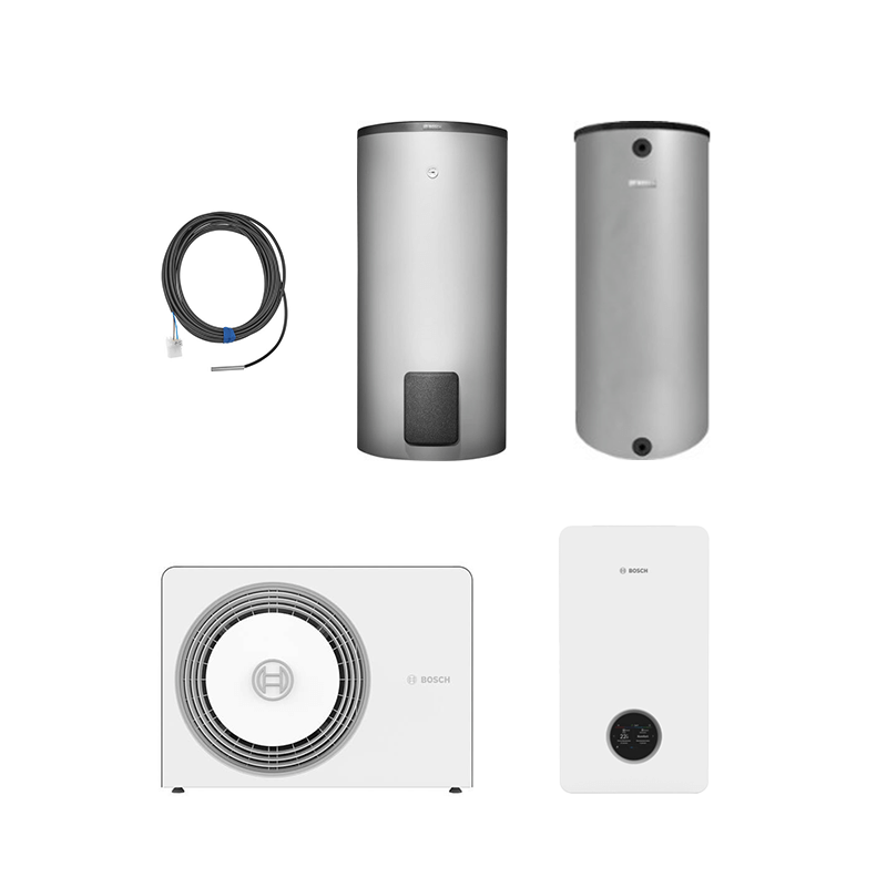 Bosch Monoblock 5800i AW 12 kW Luft-Wärmepumpe Komplettsystem mit Kompaktmodul, Warmwasser- und Pufferspeicher