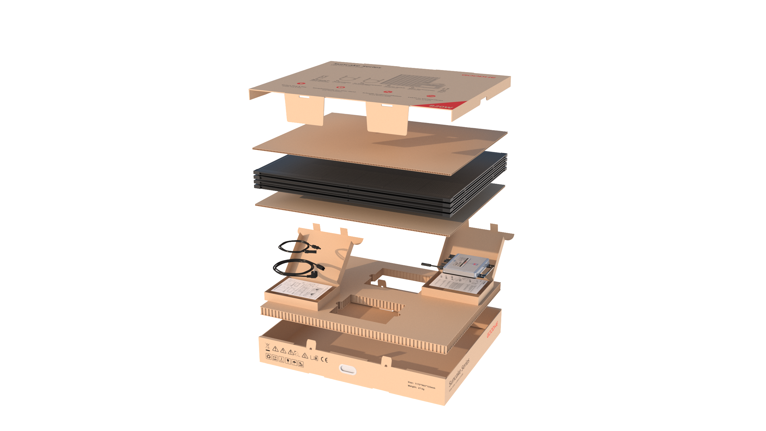 GoodWe Suncake 820 W Balkonkraftwerk Komplett-Set (inkl. Montage Set) zur 1 Person Montage
