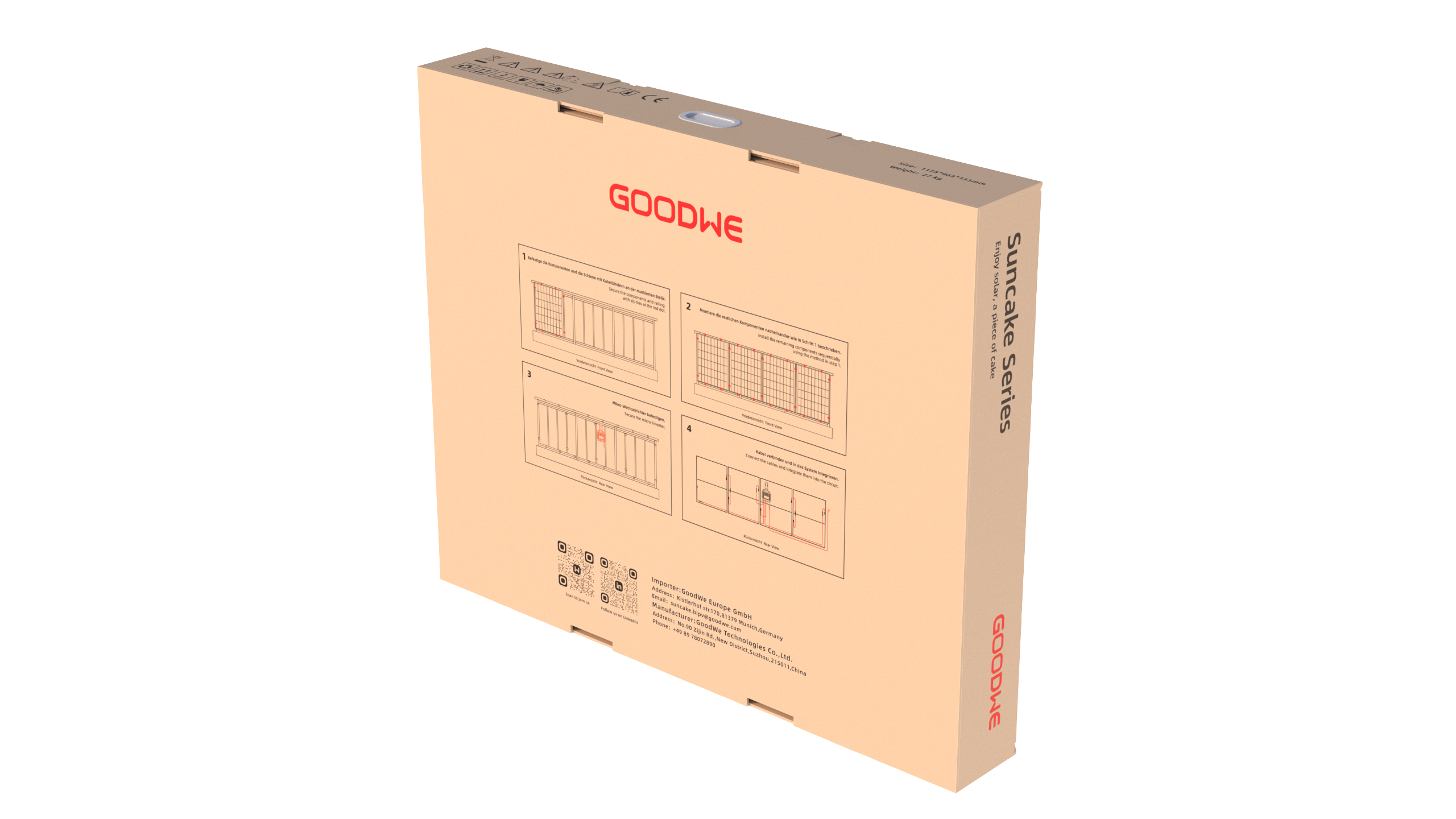 GoodWe Suncake 820 W Balkonkraftwerk Komplett-Set (inkl. Montage Set) zur 1 Person Montage