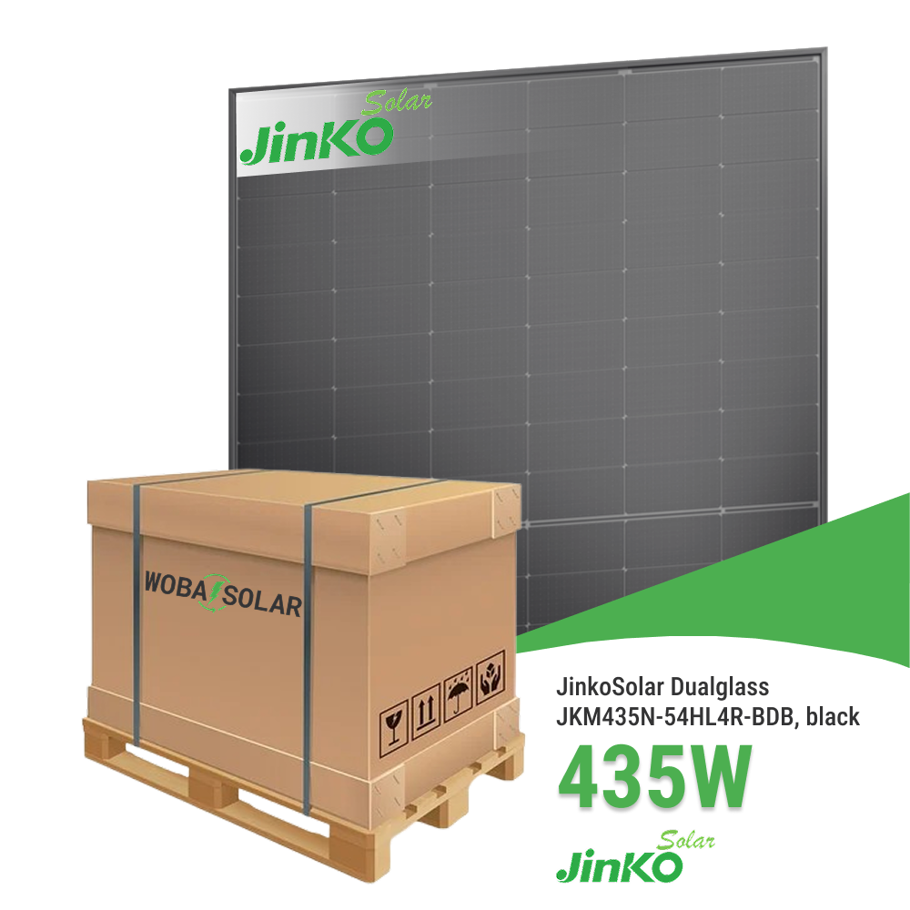 JinkoSolar Dualglass JKM435N-54HL4R-BDB, black