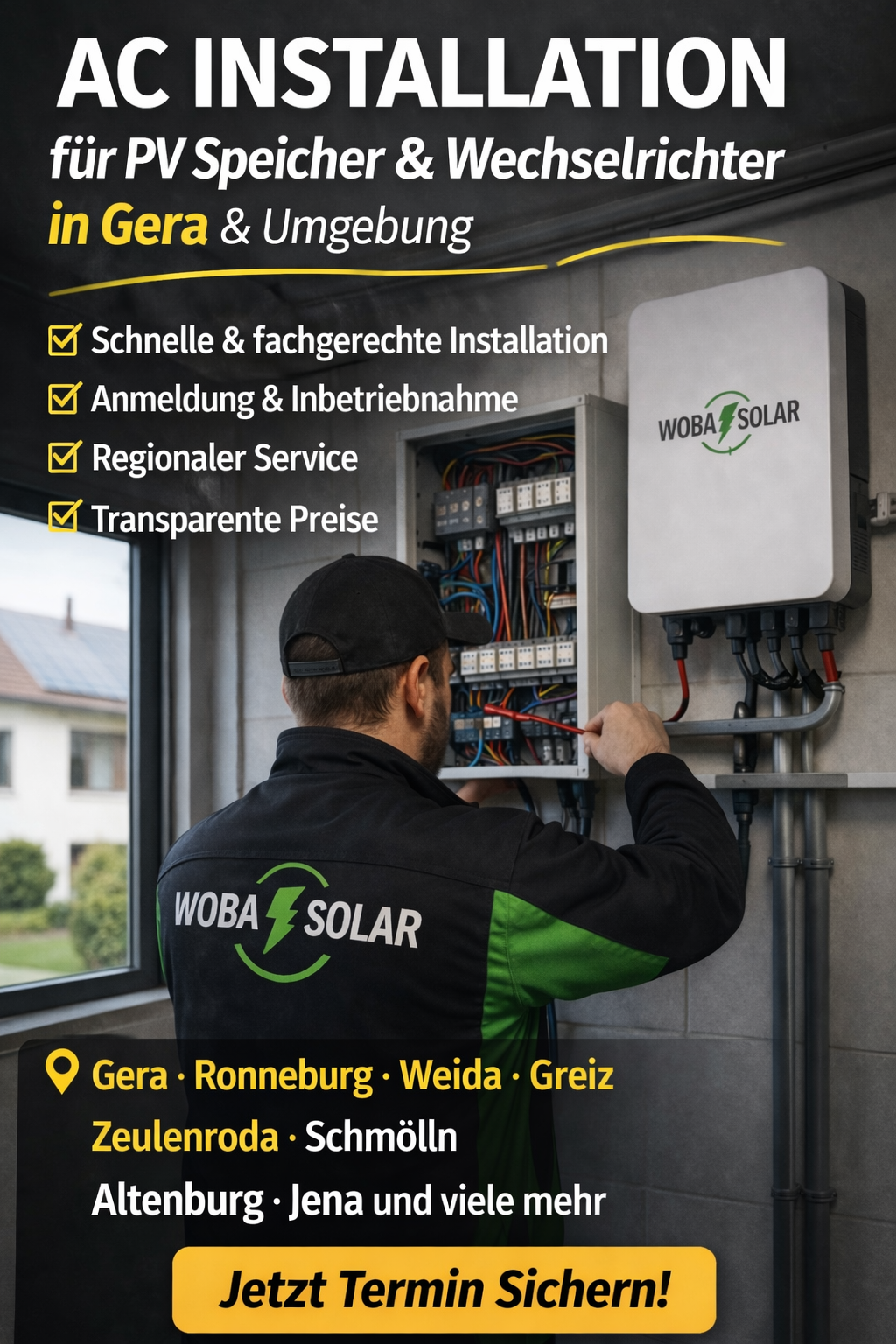 AC Installation für PV Speicher & Wechselrichter in Gera & Umgebung