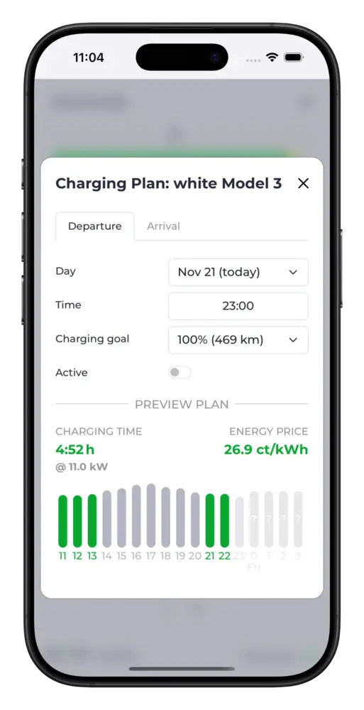 HEMS Pro App Ladeplan dynamische Stromtarife