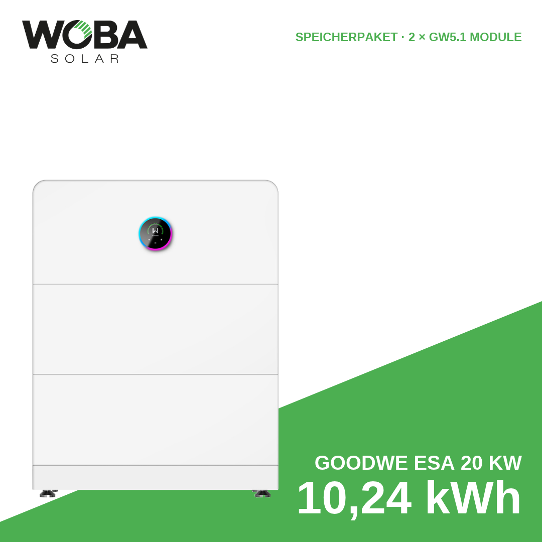 GoodWe ESA 20 kW Speicherpaket mit 10,24 kWh (2 × GW5.1 Module)