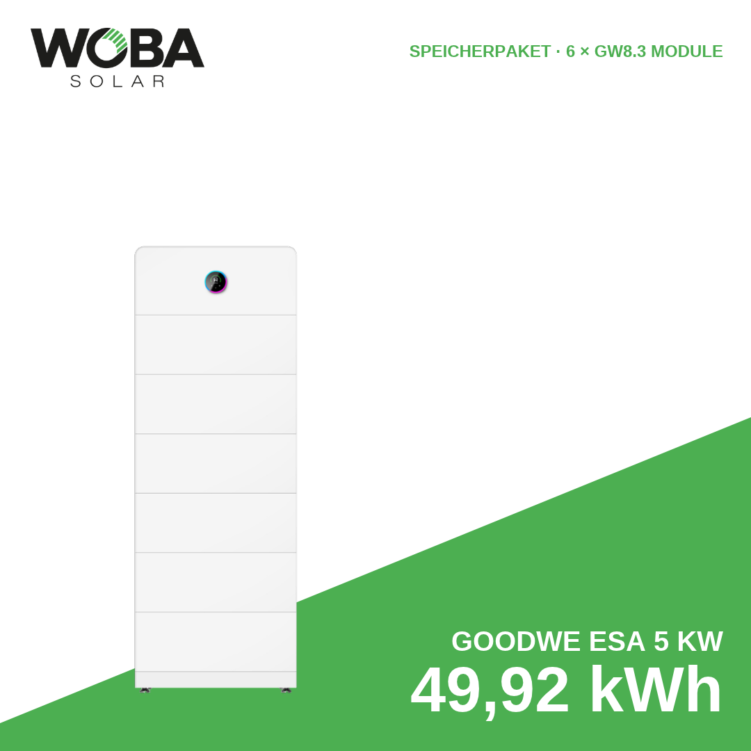 GoodWe ESA 5 kW Speicherpaket mit 49,92 kWh (6 × GW8.3 Module)