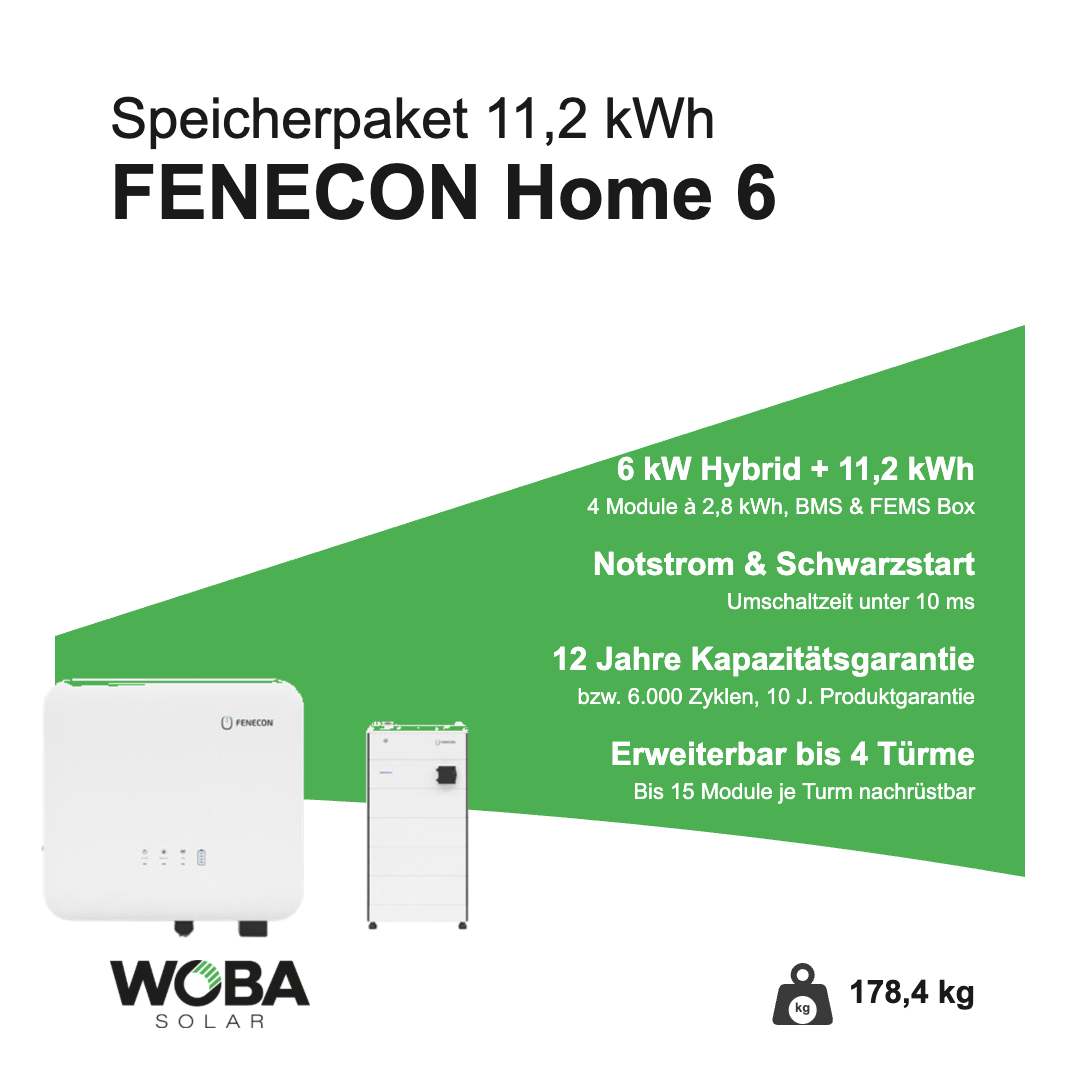 FENECON Home 6 kW Speicherpaket mit 11,2 kWh – Vorteile