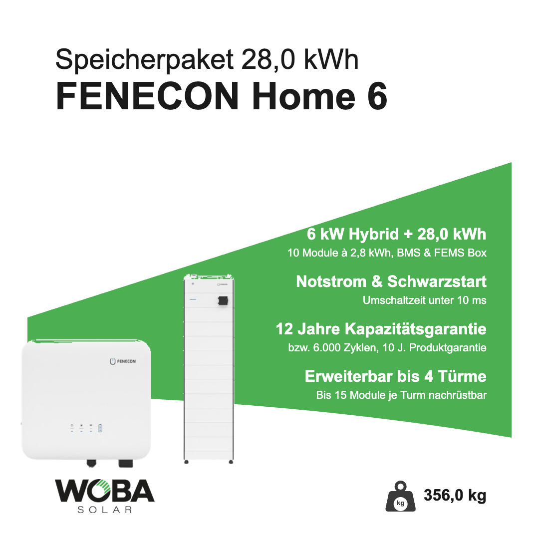 FENECON Home 6 kW Speicherpaket mit 28,0 kWh – Vorteile