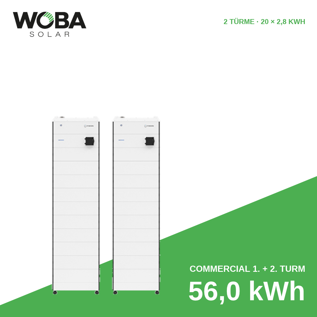 FENECON Commercial 1. und 2. Batterieturm mit 56,0 kWh