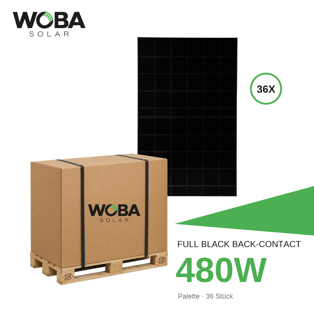 Solar Fabrik S4 BC Full Black 480W – Palette 36 Stück