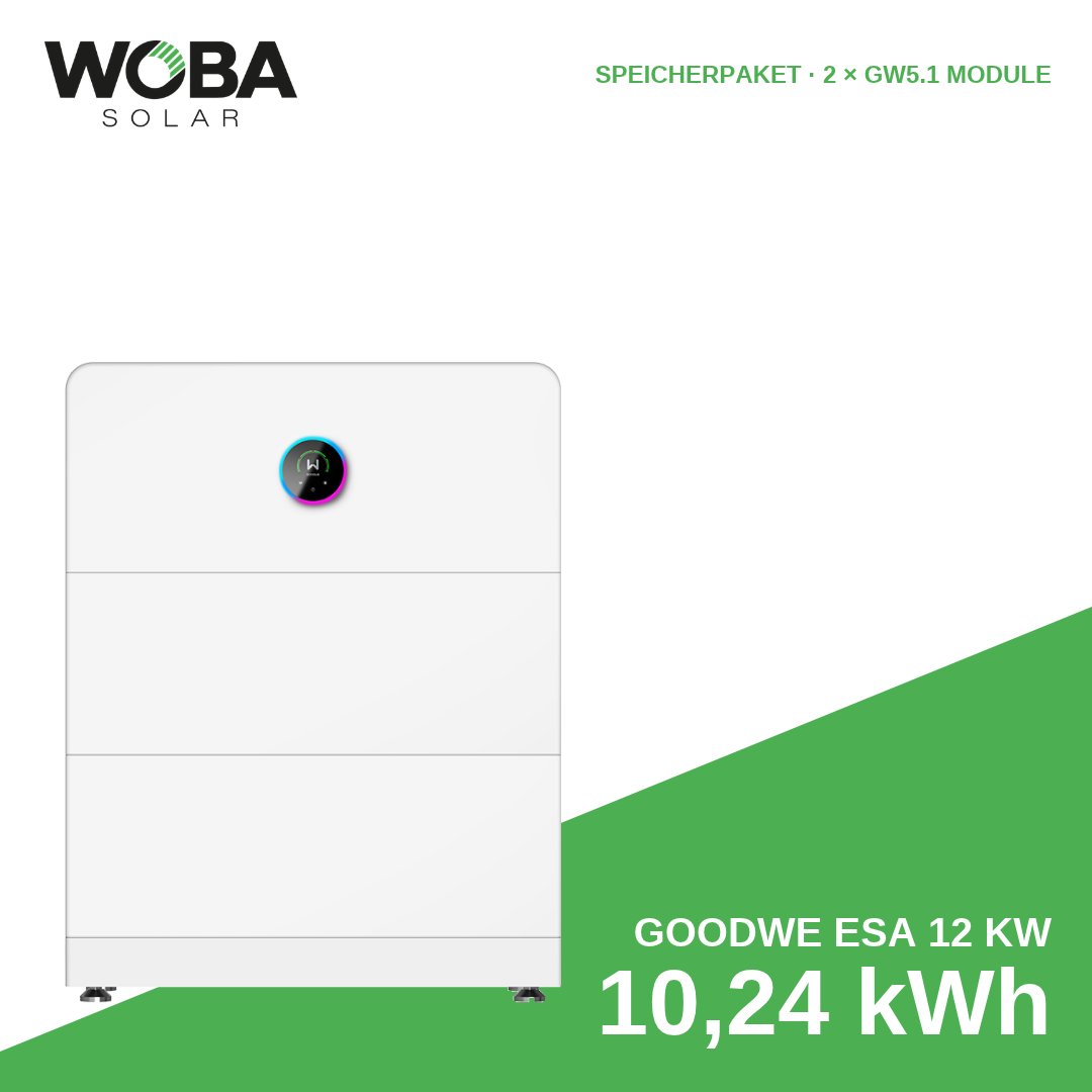 GoodWe ESA 12 kW Speicherpaket mit 10,24 kWh (2 × GW5.1 Module)
