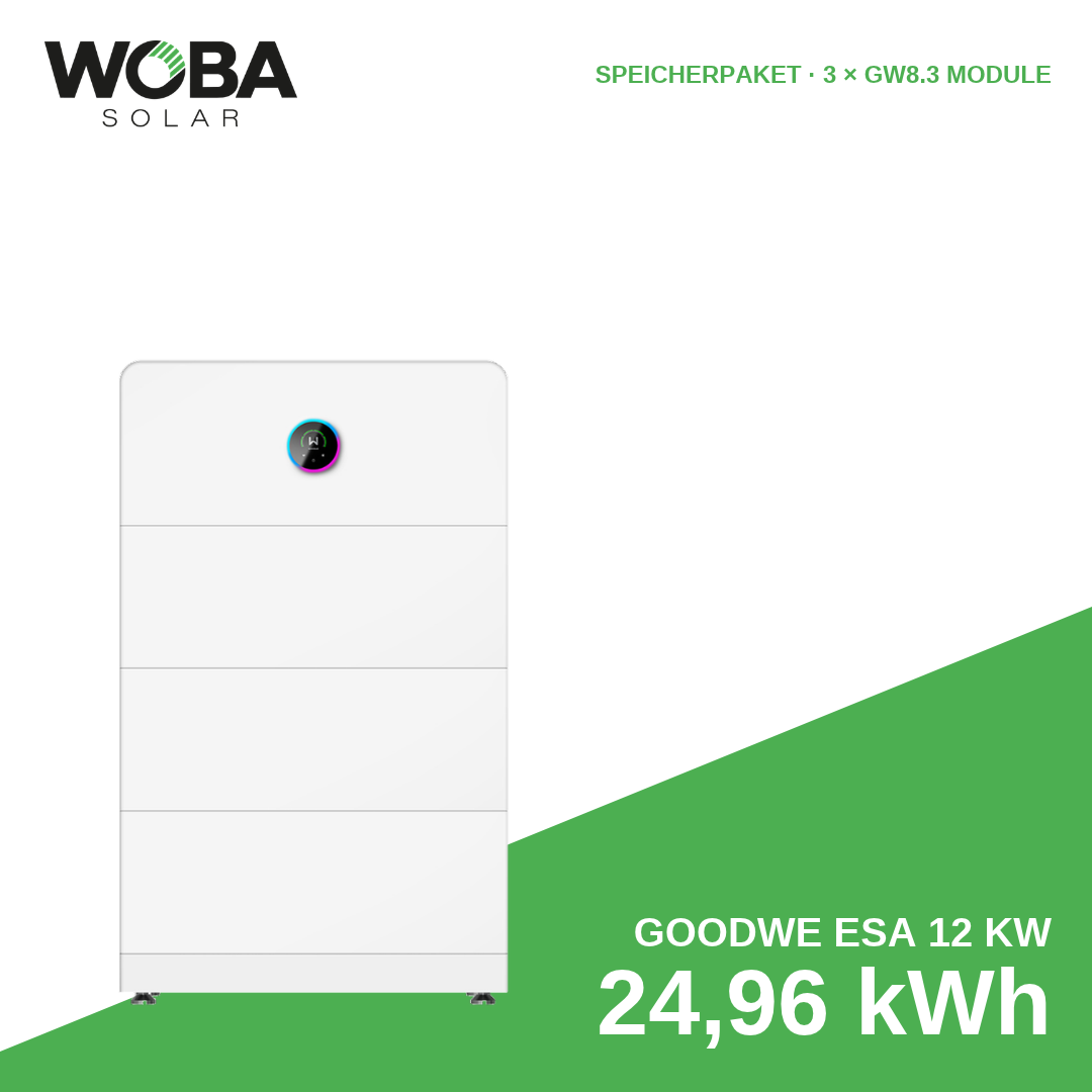 GoodWe ESA 12 kW Speicherpaket mit 24,96 kWh (3 × GW8.3 Module)