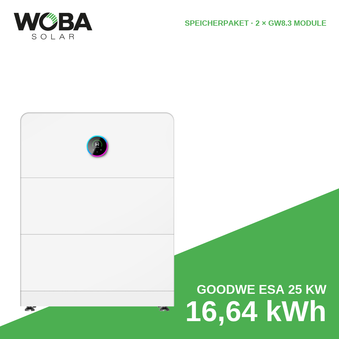 GoodWe ESA 25 kW Speicherpaket mit 16,64 kWh (2 × GW8.3 Module)