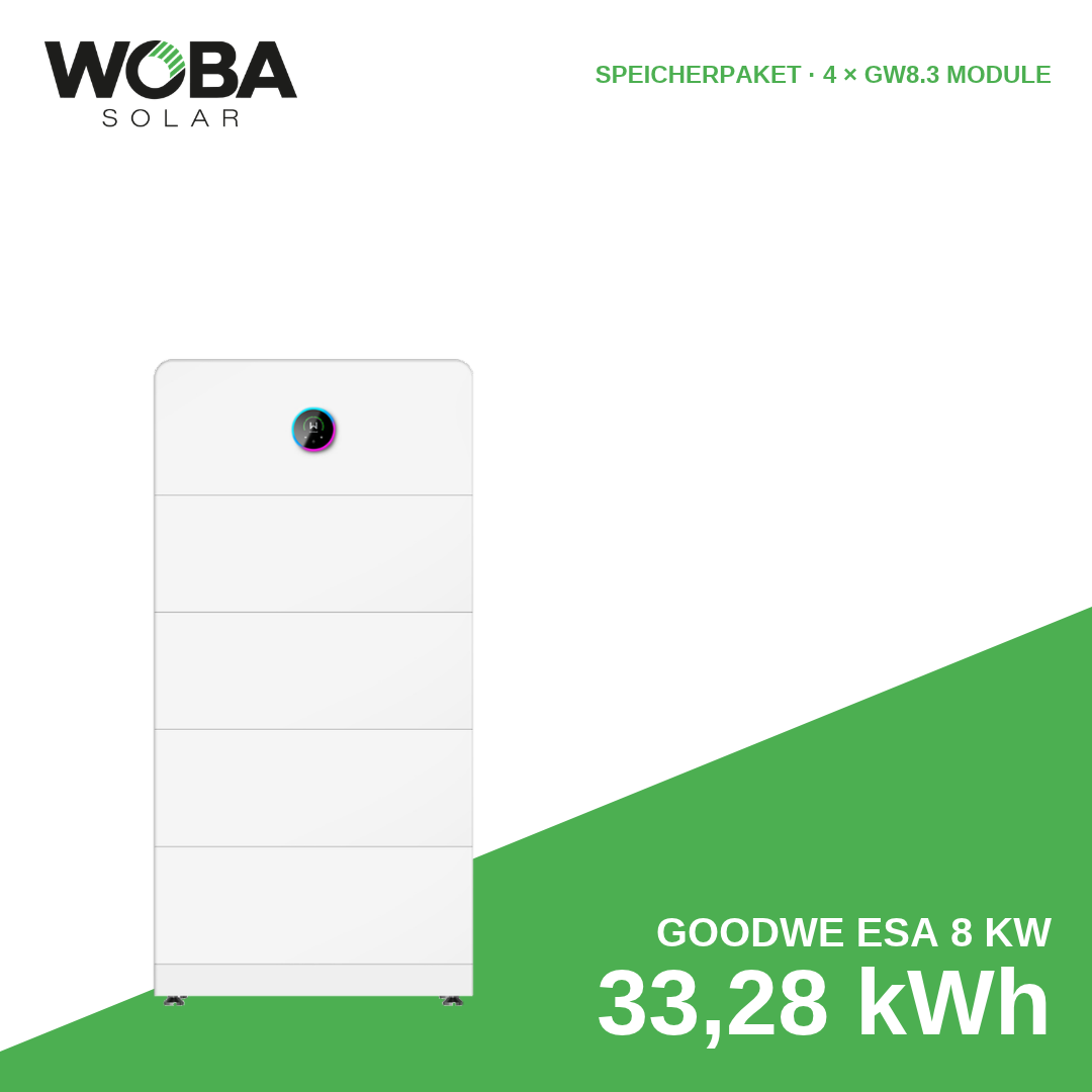 GoodWe ESA 8 kW Speicherpaket mit 33,28 kWh (4 × GW8.3 Module)