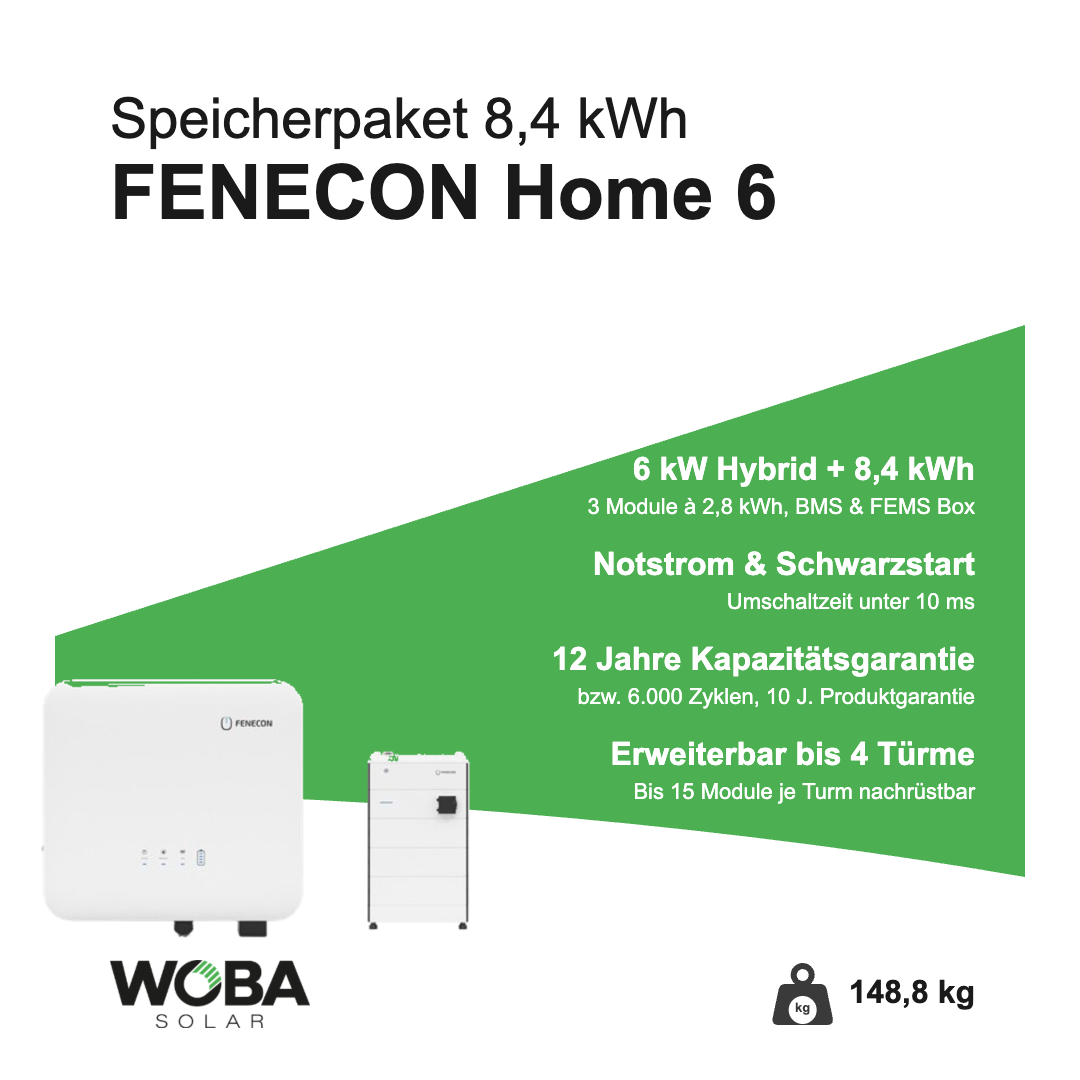 FENECON Home 6 kW Speicherpaket mit 8,4 kWh – Vorteile
