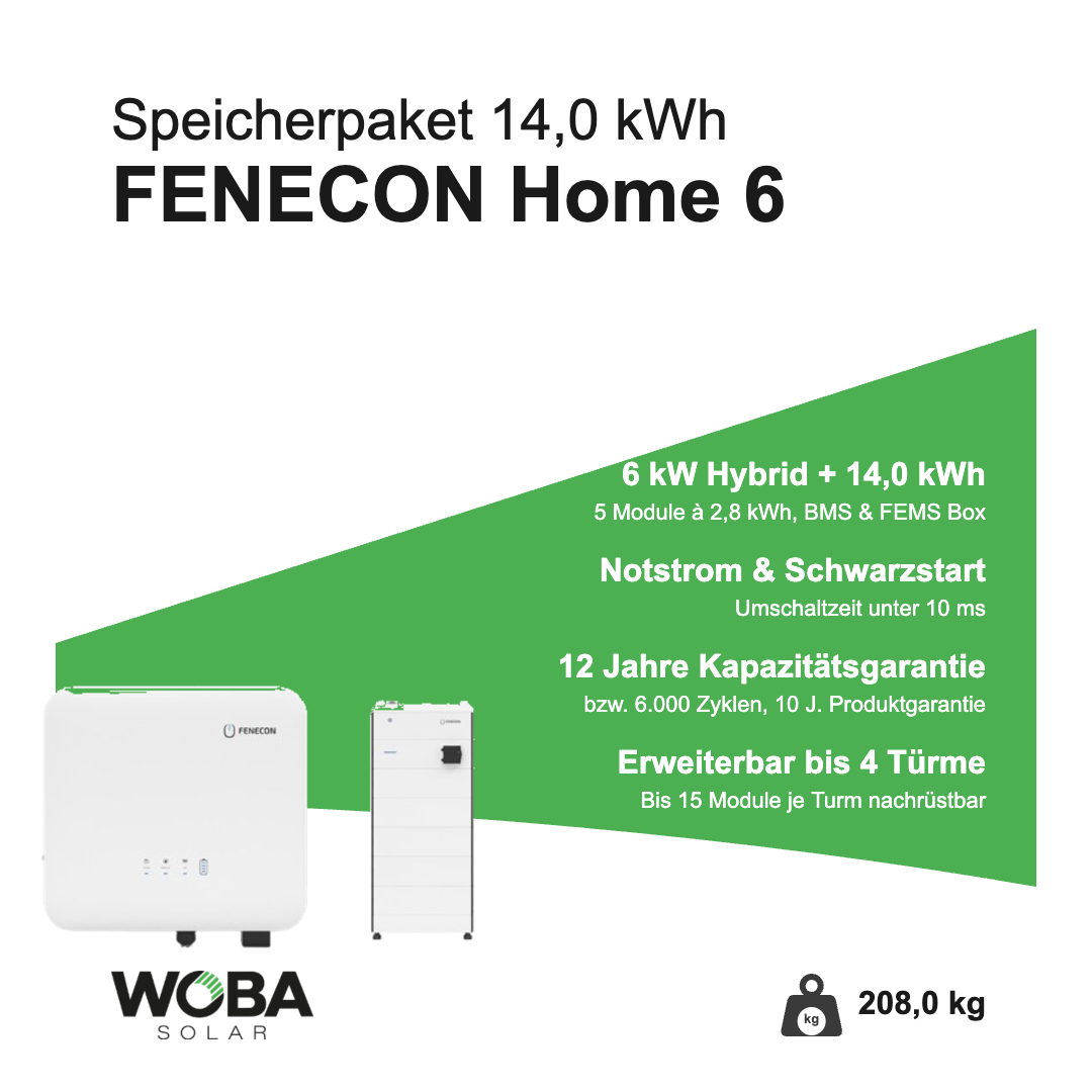 FENECON Home 6 kW Speicherpaket mit 14,0 kWh – Vorteile