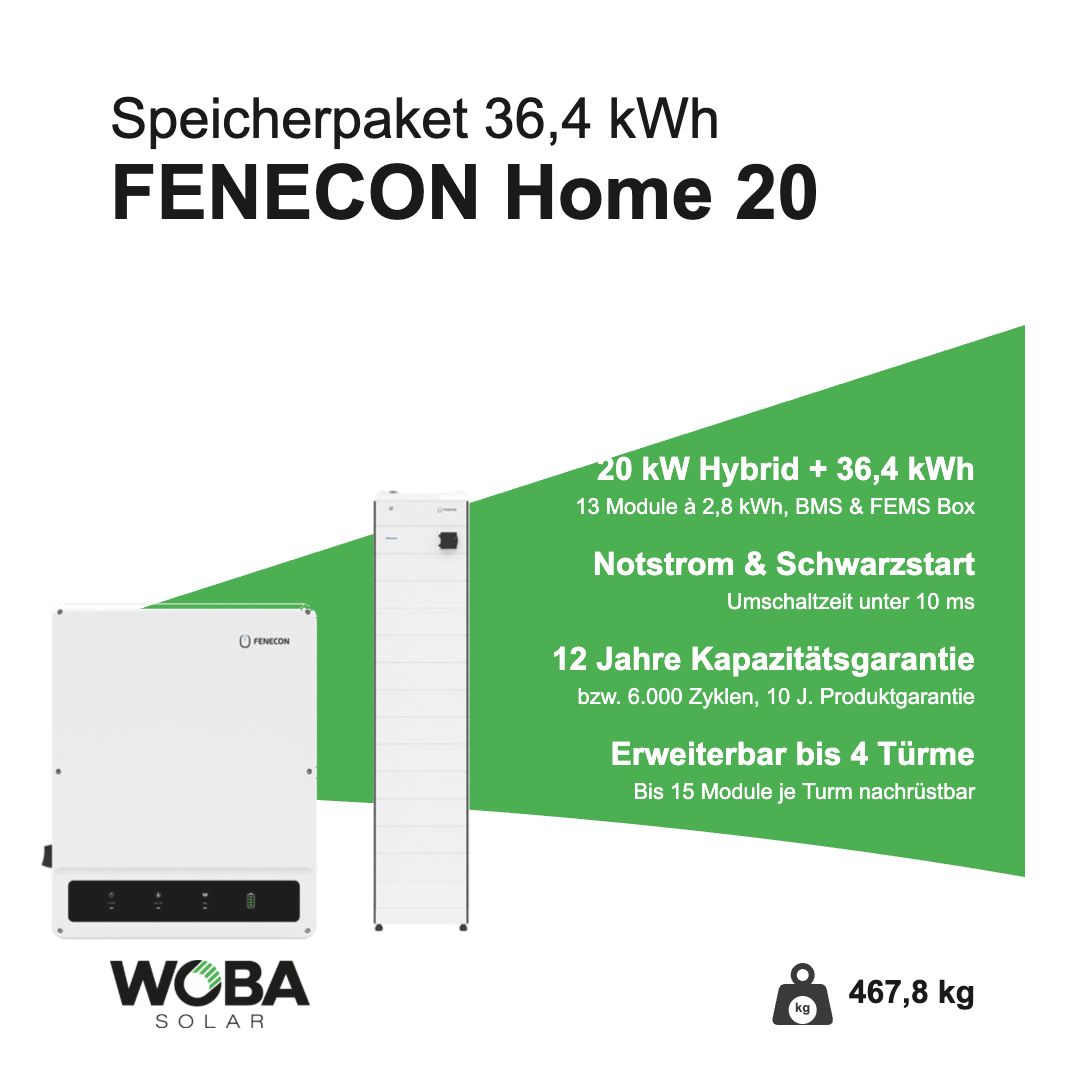 FENECON Home 20 kW Speicherpaket mit 36,4 kWh – Vorteile