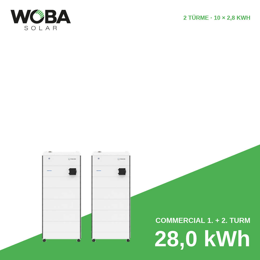 FENECON Commercial 1. und 2. Batterieturm mit 28,0 kWh